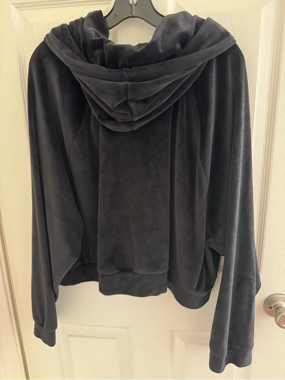 Victoria's Secret Velour Zip Up Hoodie - Y2K Style - Black XXL - Picture 4 of 11